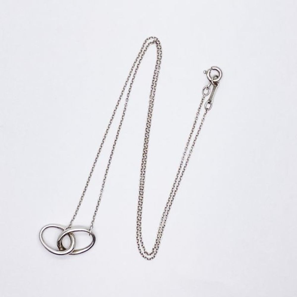 Tiffany Interlocking Double Ring Necklace Silver - image 4